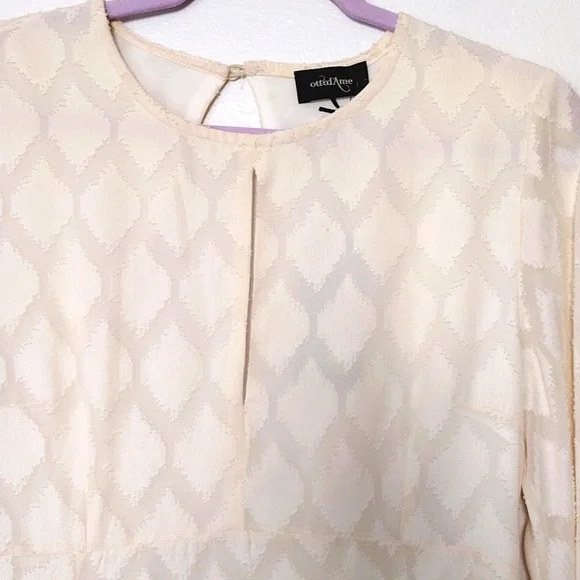 $279 NWT Anthropologie Ottod Ame Dress in Cream Quiet Luxury Classic - Picture 2 of 4